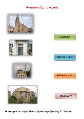 Οι ναοί στις διάφορες θρησκείες
