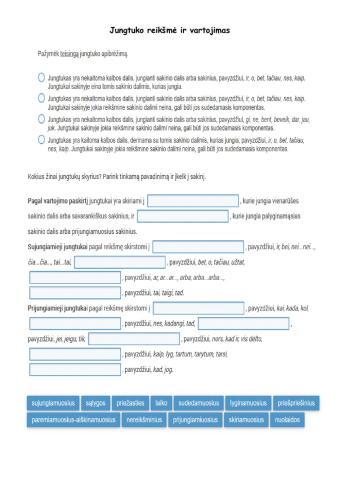 Jungtuko reikšmė ir vartojimas