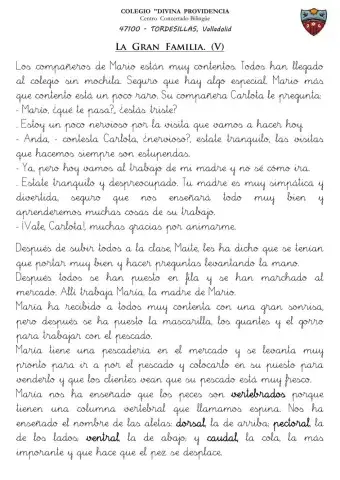 Comprensión lectora 3º EP 07 Antónimos e invertebrados