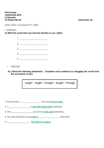 LA CP Week 42 and 43 Accomodations