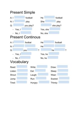 Present simple and continuous