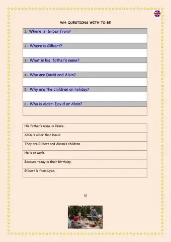 Wh-questions + to be