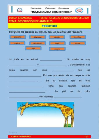 Descripción de animales