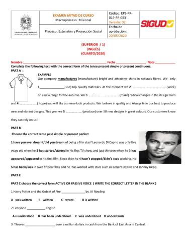 Mid tern exam  super 1