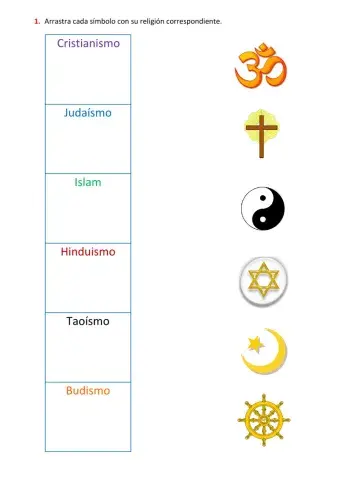 6º Primaria. Tema Religiones. Ficha 1 (Aurora Martín)