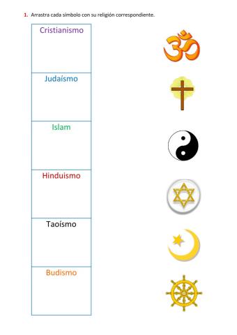 6º Primaria. Tema Religiones. Ficha 1 (Aurora Martín)