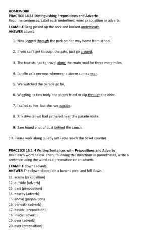 Homework practice 16.1e and h