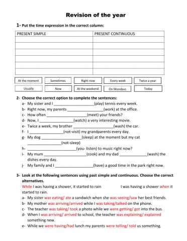 Revision of the year 6th and 7th