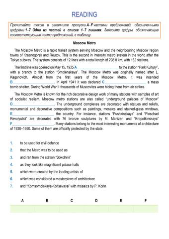 Reading task 11 (ЕГЭ)