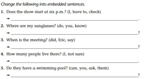 Embedded sentences
