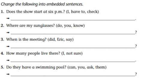 Embedded sentences