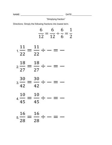 Simplying fraction