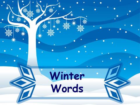 Video Worksheet - Winter Words