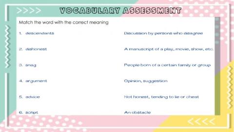 Vocabulary assessment Module2 week 3