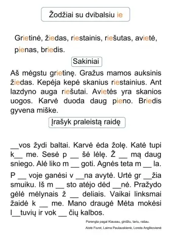 Dvibalsis ie žodžiuose