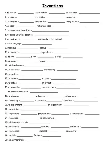 Inventions Vocabulary, Dina Shterengas