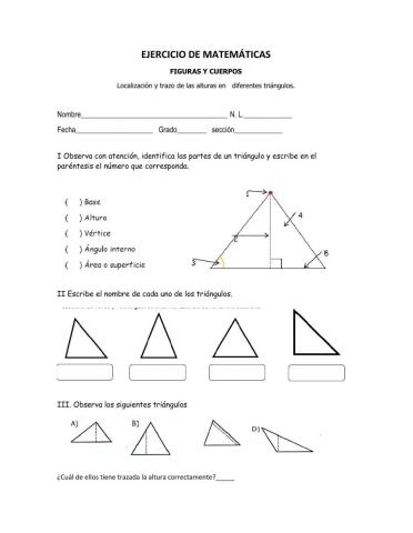 Altura de triángulos
