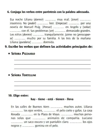 La vida es un tango ejercicios