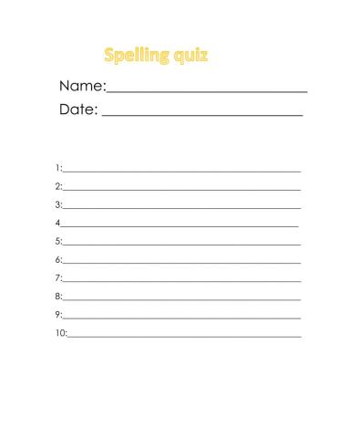 Spelling quiz