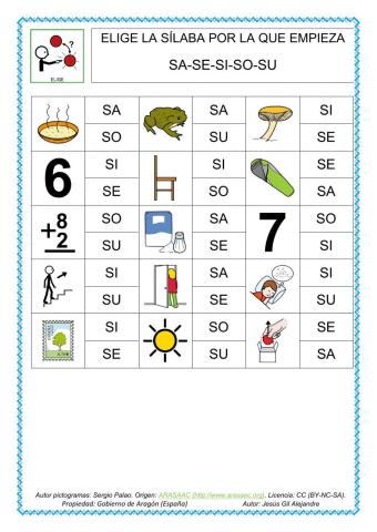 Elige la sílaba correcta