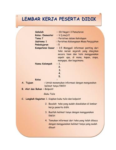 LKPD Bahasa Indonesia
