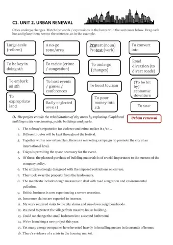 C1 vocabulary urban renewal