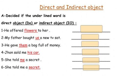 Direct and indirect object