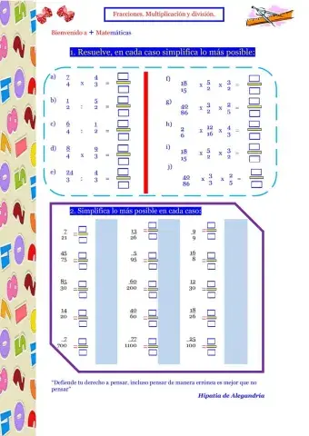 Multiplicación y división de fracciones