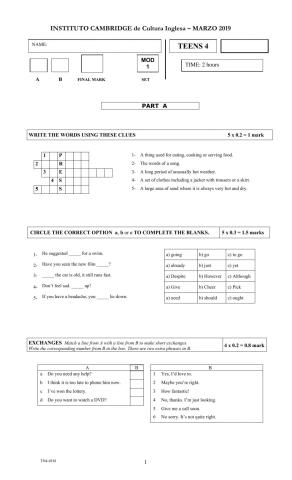 Teens 4 - exam 5-