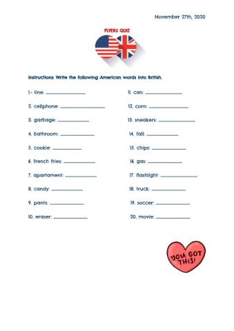 American vs british english