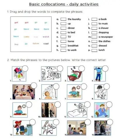Basic Collocations - Daily activities