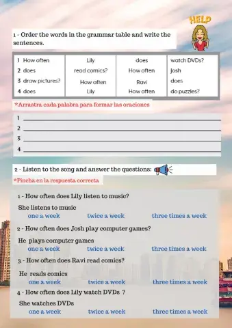 House chores & free time activities