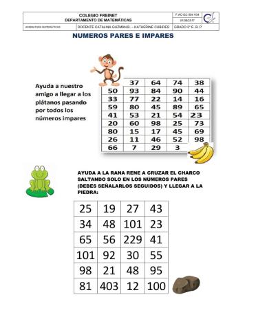 Numeros pares e impares