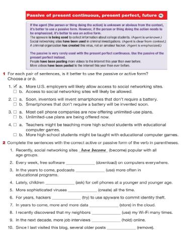 Passive of Present Continuous, Present Perfect, Future