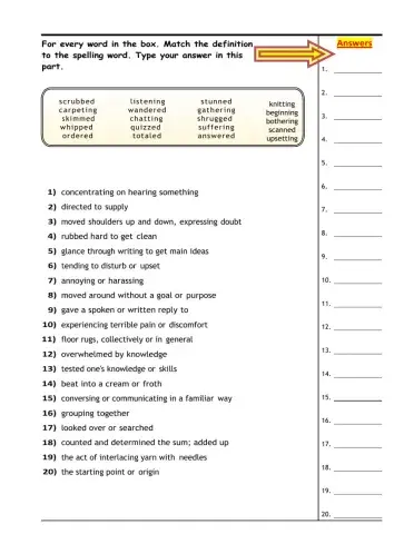 Lesson 8 - Adding –ed and –ing - Definitions and Correct Spelling