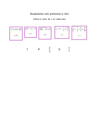 Ecuaciones con potencia y raiz