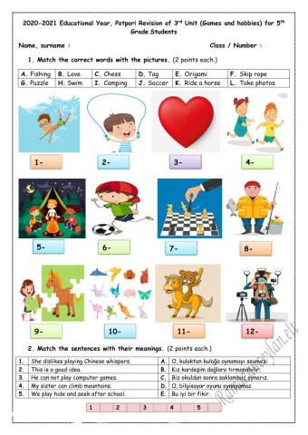 5.3. Games and Hobbies Quiz