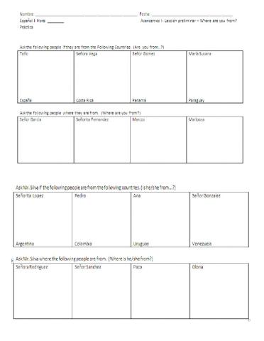 Sp1 Where are you from? 11 EASY