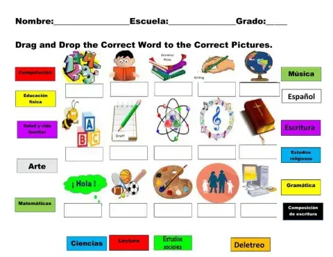 Las Asignaturas Escolares