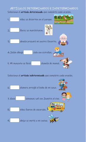 Artículos determinados e indeterminados