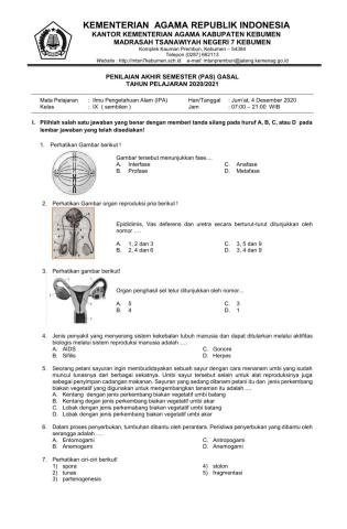 Soal PAS Gasal TP 2020-2021