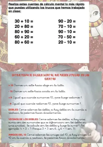 Cálculo mental decenas