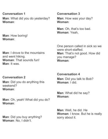 Listening - Past Simple