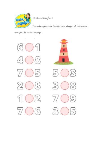 Mayor-menor-nº cantidad hasta 10