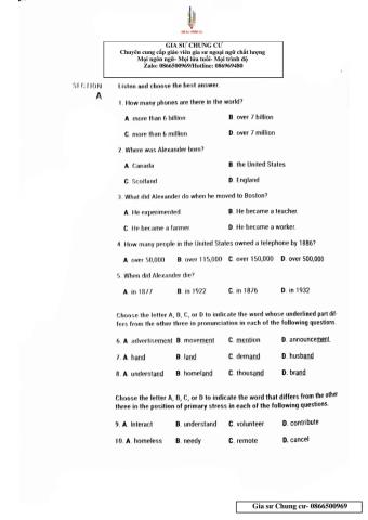 Lớp 10 - Kiểm tra 45 phút