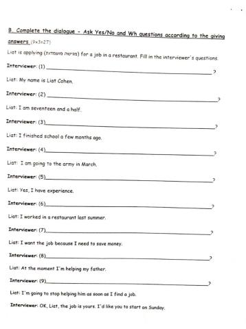 Present and Past tenses