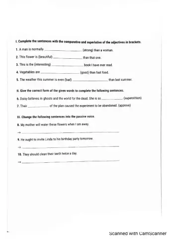 Lớp 10 - Kiểm tra 15 phút Unit 6,7