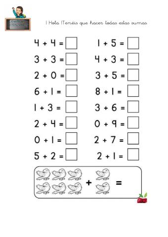 Sumas sencillas hasta 10