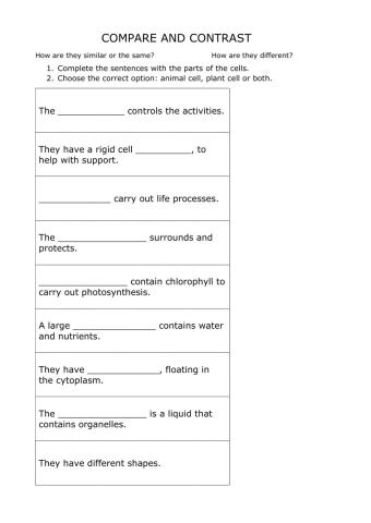 Cells compare and contrast