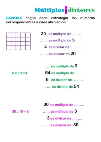 Múltiplos y divisores